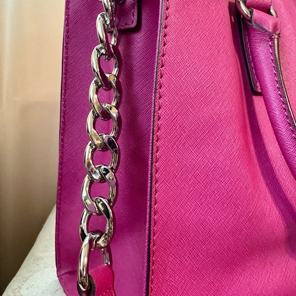 Michael Kors Hamilton Large Saffiano Leather Raspberry Tote, EUC - Picture 4 of 12